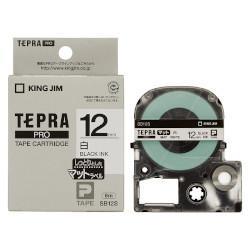 キングジム(KING JIM) テプラPRO マットラベル 白 黒文字 12mm SB12S