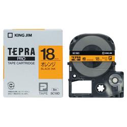 キングジム(KING JIM) テプラPRO カラーラベル パステル オレンジ 黒文字 18mm SC18D