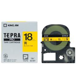 キングジム(KING JIM) テプラPRO カラーラベル パステル 黄 黒文字 18mm SC18Y