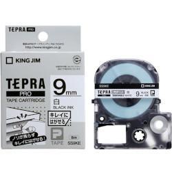 キングジム(KING JIM) テプラPRO キレイにはがせるラベル 白 黒文字 9mm SS9KE