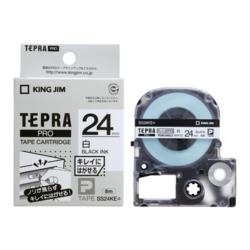キングジム(KING JIM) テプラPRO キレイにはがせるラベル 白 黒文字 24mm SS24KE