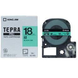 キングジム(KING JIM) テプラPRO カラーラベル パステル 緑 黒文字 18mm SC18G