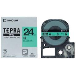 キングジム(KING JIM) テプラPRO カラーラベル パステル 緑 黒文字 24mm SC24G