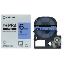 キングジム(KING JIM) テプラPRO カラーラベル パステル 青 黒文字 6mm SC6B