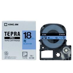 キングジム(KING JIM) テプラPRO カラーラベル パステル 青 黒文字 18mm SC18B