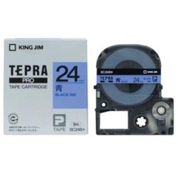 キングジム(KING JIM) テプラPRO カラーラベル パステル 青 黒文字 24mm SC24B