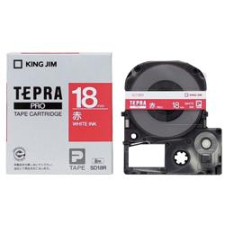 キングジム(KING JIM) テプラPRO カラーラベル ビビッド 赤 白文字 18mm SD18R