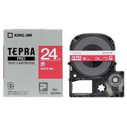 キングジム(KING JIM) テプラPRO カラーラベル ビビッド 赤 白文字 24mm SD24R