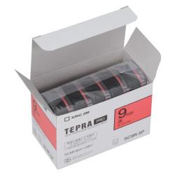 キングジム(KING JIM) テプラPRO 5個入 カラーラベル パステル 赤 黒文字 9mm SC9R-5P