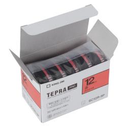 キングジム(KING JIM) テプラPRO 5個入 カラーラベル パステル 赤 黒文字 12mm SC12R-5P