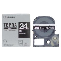 キングジム(KING JIM) テプラPRO カラーラベル ビビッド 黒 白文字 24mm SD24K