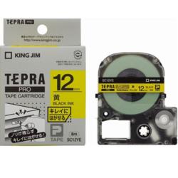 キングジム(KING JIM) テプラPRO キレイにはがせるラベル 黄 黒文字 12mm SC12YE