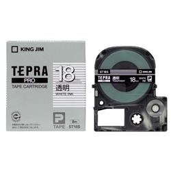 キングジム(KING JIM) テプラPRO 透明ラベル 透明 白文字 18mm ST18S