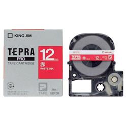 キングジム(KING JIM) テプラPRO カラーラベル ビビッド 赤 白文字 12mm SD12R