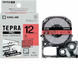 キングジム(KING JIM) テプラPRO キレイにはがせるラベル 赤 黒文字 12mm SC12RE