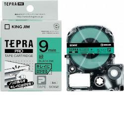 キングジム(KING JIM) テプラPRO キレイにはがせるラベル 緑 黒文字 9mm SC9GE
