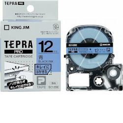 キングジム(KING JIM) テプラPRO キレイにはがせるラベル 青 黒文字 12mm SC12BE