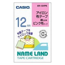 CASIO(カシオ) XR-12VPK ネームランド アイロン布テープ ピンク/黒文字 12mm