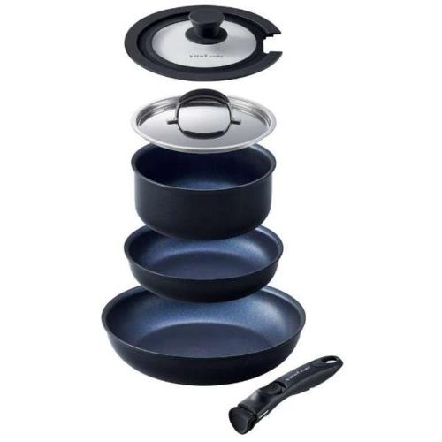 ビタクラフト Vitacraft イージークッカー6点セット ブラック 取っ手の取れるフライパンセット