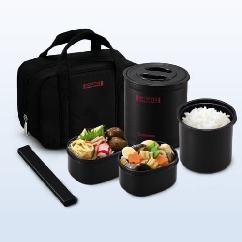 象印(ZOJIRUSHI) 保温弁当箱 お･べ･ん･と ごはん0.36L/おかず0.3L 2個 SZ-MB04-BA ブラック