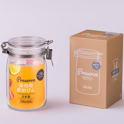 星硝 ガラス保存 密封びん 1L