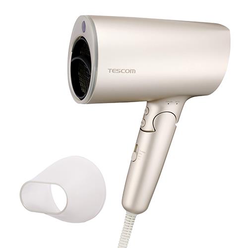 テスコム(TESCOM) TD713A-N ゴールド ドライヤー 大風量 速乾 温度センサー 熱ダメージ配慮 マイナスイオン 1300W 折りたたみ クールショット