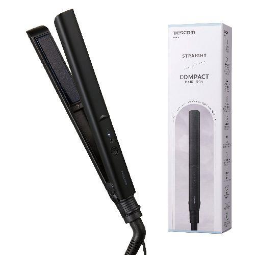 テスコム(TESCOM) TS367A-K ブラック ヘアアイロン ストレート 25mm ナノセラミック プレート 前髪OK 海外対応 ポーチ付