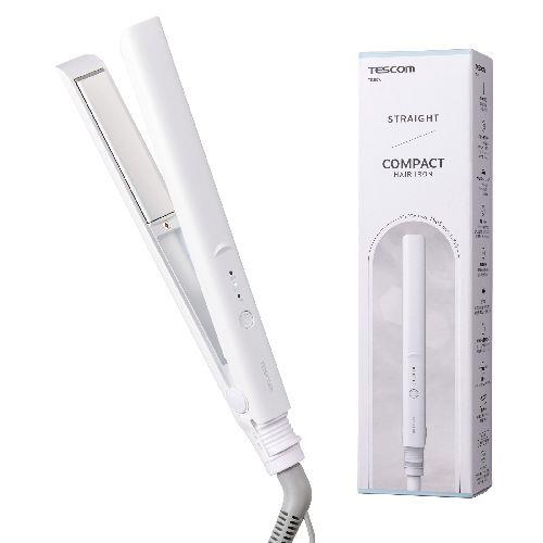 テスコム(TESCOM) TS367A-W ホワイト ヘアアイロン ストレート 25mm ナノセラミック プレート 前髪OK 海外対応 ポーチ付