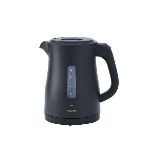 テスコム(TESCOM) TKE30A-K ブラック 電気ケトル 1.0L 【1200W急速沸騰 転倒お湯もれ防止 空焚き防止 蒸気抑制構造】 自動OFF 二重構造