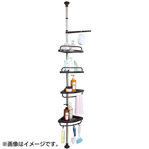 ベストコ ステンレス突っ張りコーナーラック ブラウン