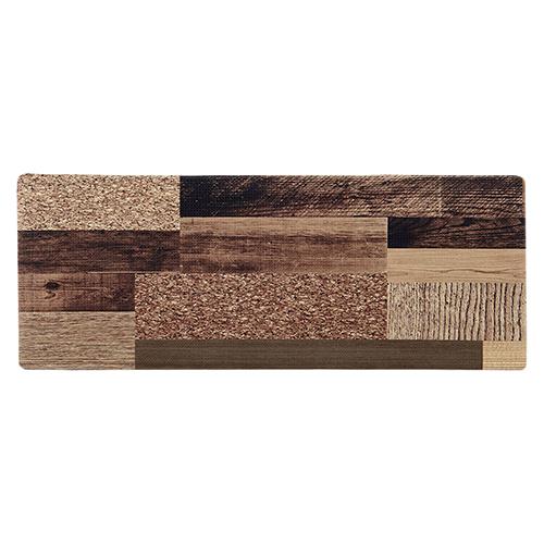 ベストコ ND-9852 ミックスウッド ダーク キッチンマット 45×120cm さらっと拭ける ぷにぷに触感