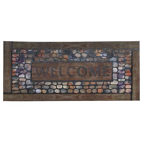 ベストコ ND-464 モザイクタイル ウェルカムストーン 玄関マット 24×55cm