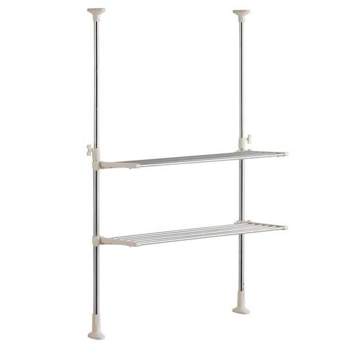 ベストコ NY-1000 ワームグレー ステンレス つっぱりキッチンラック 2段 レギュラー棚