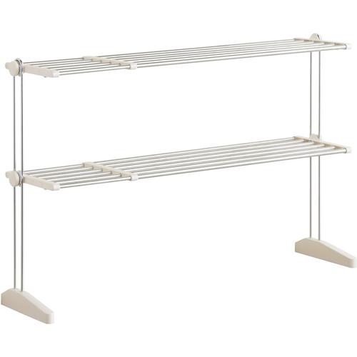 ベストコ NY-1004 ワームグレー ステンレス スタンドキッチンラック 2段 伸縮棚