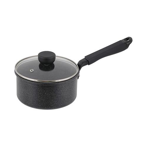 ベストコ NM-361 ダークグレー 片手鍋 16cm IH ガス火対応 ライトセンス マーブル