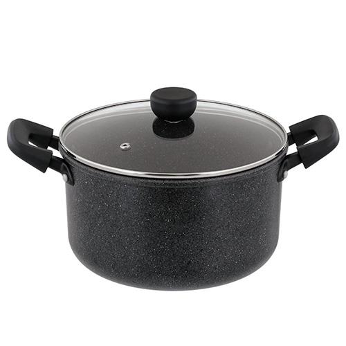 ベストコ NM-364 ダークグレー 両手鍋 22cm IH ガス火対応 ライトセンス マーブル