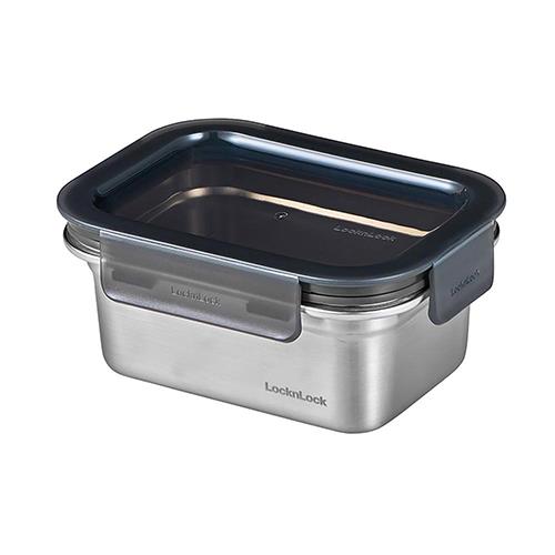 ベストコ LST512 シルバー ステンレス 保存容器 電子レンジオーブン 食洗機 対応 500ml 長方形 ロック&ロック