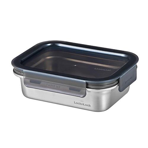 ベストコ LST513 シルバー ステンレス 保存容器 電子レンジオーブン 食洗機 対応 600ml 長方形 ロック&ロック