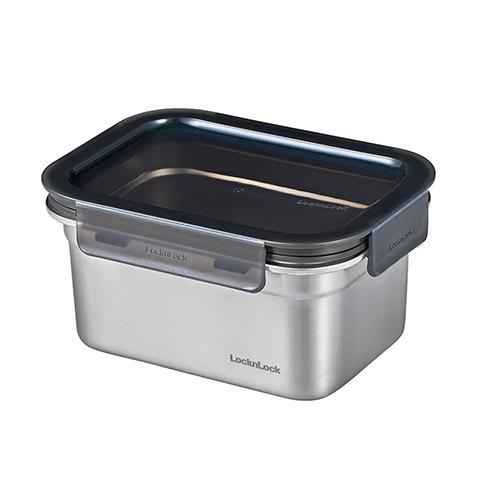 ベストコ LST514 シルバー ステンレス 保存容器 電子レンジオーブン 食洗機 対応 1.0L 長方形 ロック&ロック