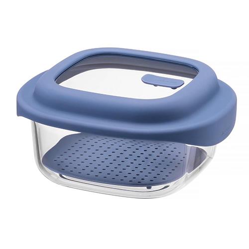 ベストコ LNG482 ブルー ロック&ロック ユニクッカー ガラス 保存容器 1.5L