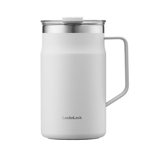 ベストコ LHC4282NWHT ホワイト ロック&ロック メトロ マグカップ ふた付き 保温 保冷 ステンレス 大きめ 600ml