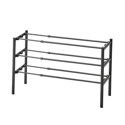 ベストコ NY-361 ブラック LIV PLUS Quick Lock シューズラック 伸縮 3段 靴 収納 玄関