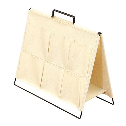 ベストコ ND-3601 アイボリー LIV PLUS 収納スタンド ポケット付き ツールタイプ 折りたたみ フロアーラック