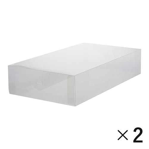 ベストコ ND-2803 クリア LIV PLUS ブーツボックス シューズボックス シューズケース 靴 収納 サイドオープン 2個セット ゼーエン