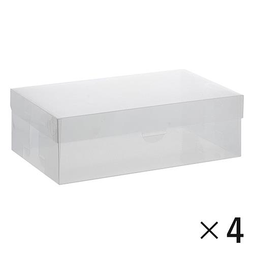 ベストコ ND-2811 クリア LIV PLUS シューズボックス シューズケース 靴 収納 フルオープン レディース 4個セット ゼーエン