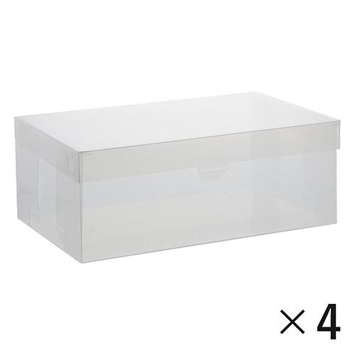 ベストコ ND-2812 クリア LIV PLUS シューズボックス シューズケース 靴 収納 フルオープン メンズ 4個セット ゼーエン