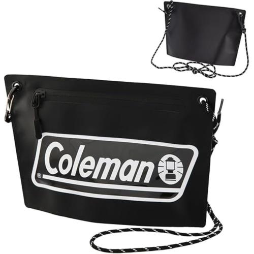 エツミ VCO-8778 ブラック Colemanコラボ シームレスサコッシュ 防水素材ショルダーバッグ 内寸 約 ：H150×W185×底部マチ幅65mm