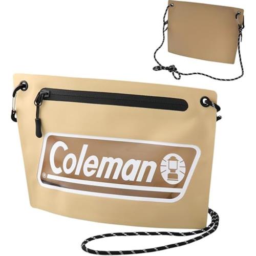 エツミ VCO-8780 サンド Colemanコラボ シームレスサコッシュ 防水素材ショルダーバッグ 内寸 約 ：H150×W185×底部マチ幅65mm