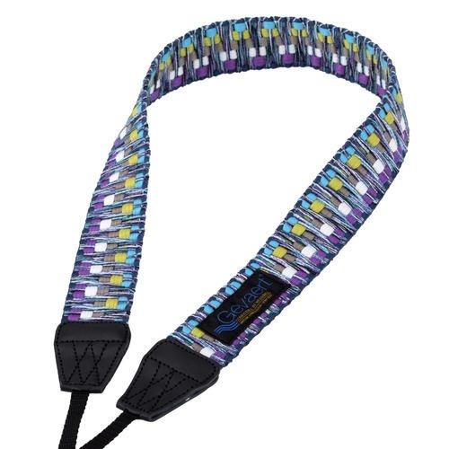 エツミ VGV-004-BL/PR ビビッドシャギー ブルー/パープル Gevaert ゲバルトカメラストラップ 全長：102～128cm