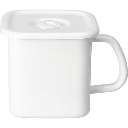 野田琺瑯(nodahoro) ホワイトシリーズ 持ち手付きストッカー 角型L 密閉蓋付 ホワイト MSM-12K